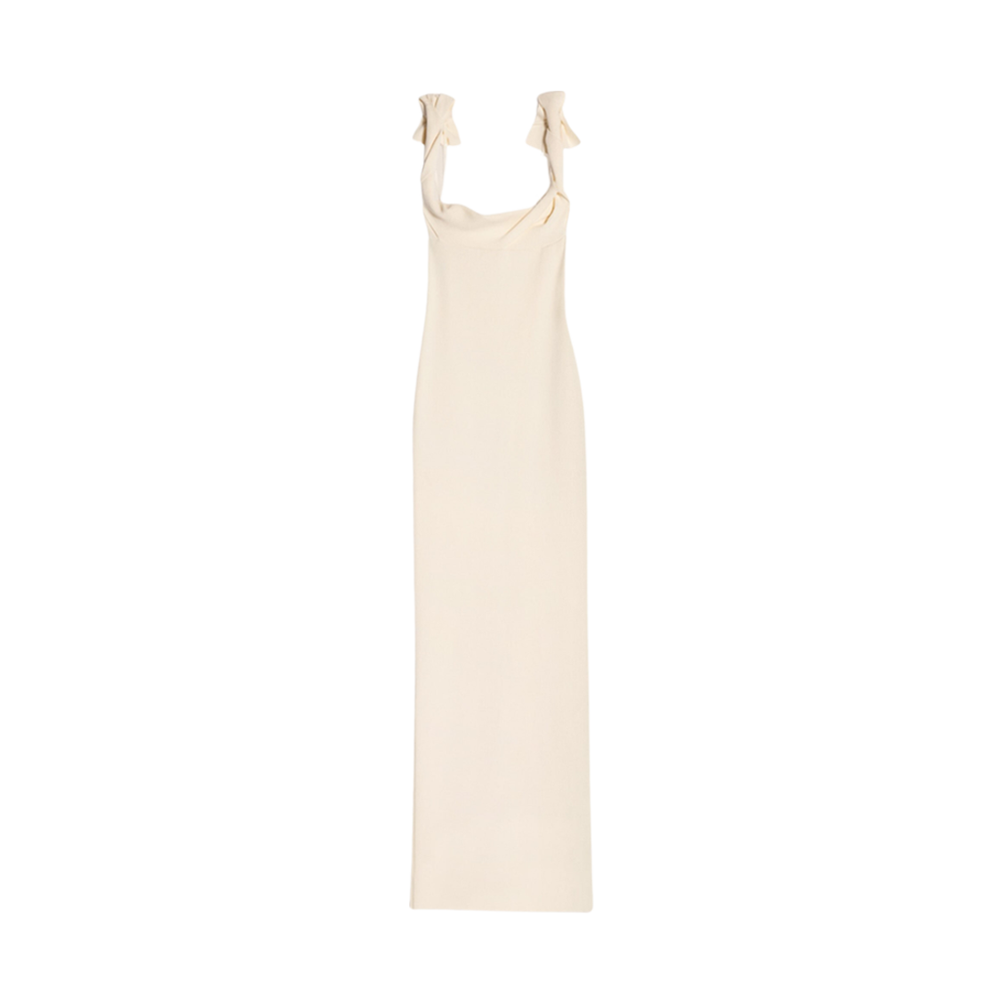 (W) 자크뮈스 라 로브 마이유 알카 드레이프 니트 드레스 오프 화이트((W) Jacquemus La Robe Maille Alca Draped Knit Dress Off White) - 1