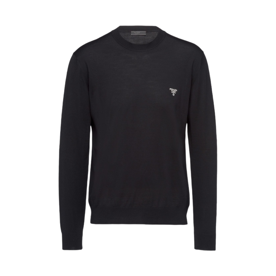 프라다 슈퍼파인 울 크루넥 스웨터 블랙