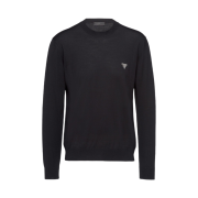 Prada Superfine Wool Crewneck Sweater Black