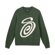 Stussy Curly S Sweater Green