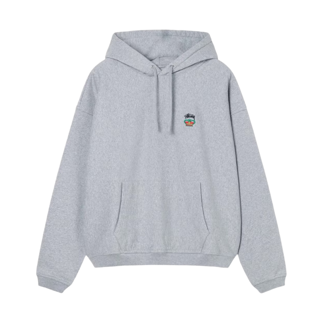 스투시 릴렉스드 오버사이즈드 후드 그레이 헤더