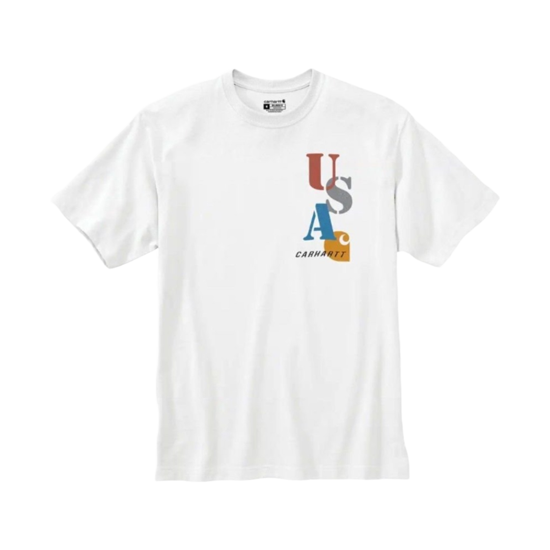 105753-WHT Carhartt Relaxed Fit Midweight Regular Short Sleeve USA Graphic T-Shirt White