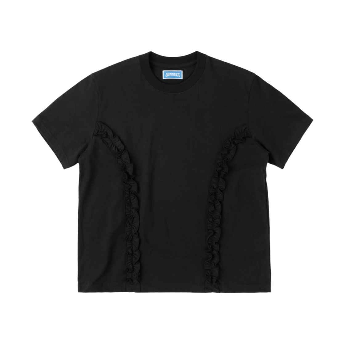 SNCT25STO015BK (W) SUNNECT Moses Frill T-Shirt Black