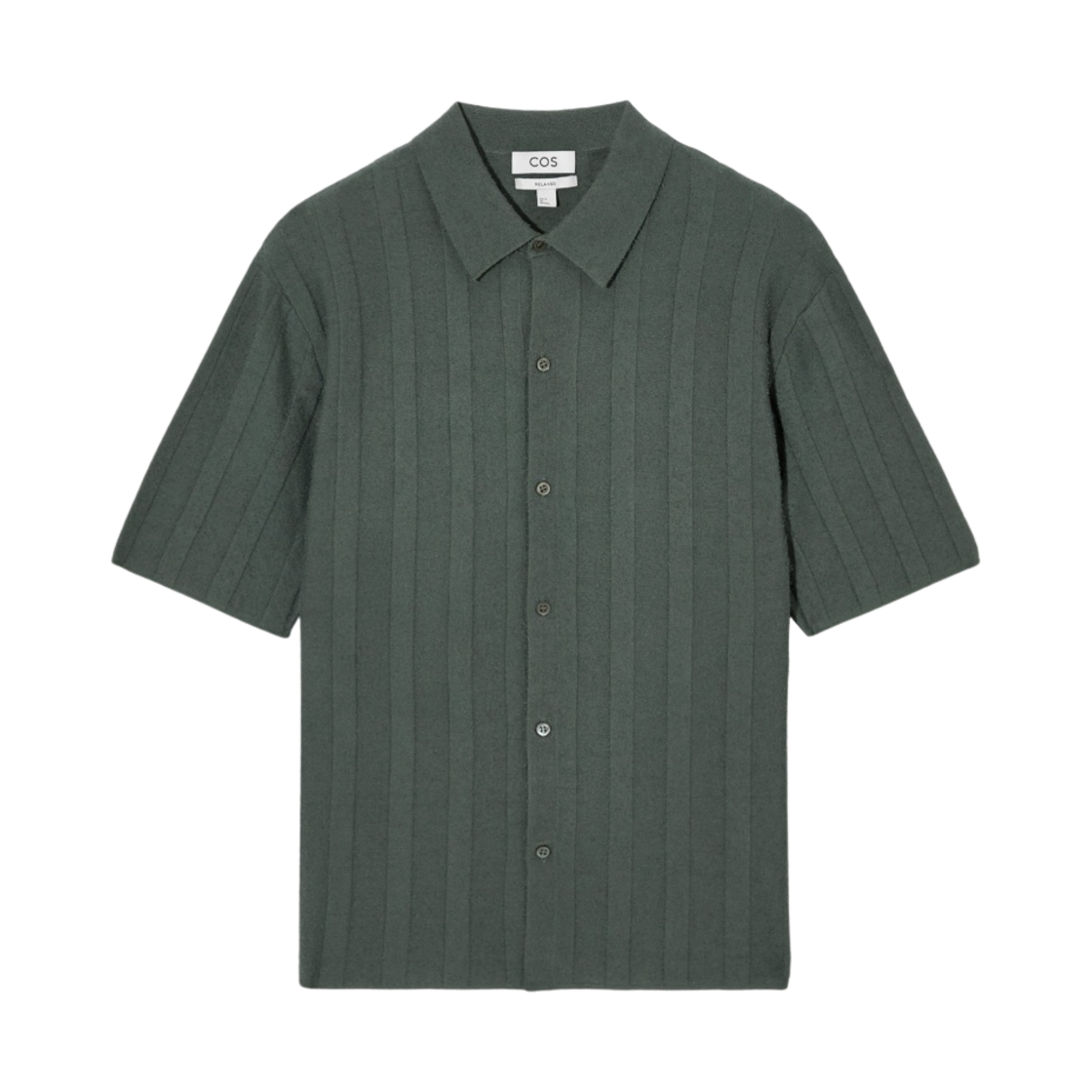코스 텍스처드 스트라이프 니티드 셔츠 그린(COS Textured Striped Knitted Shirt Green) - 1