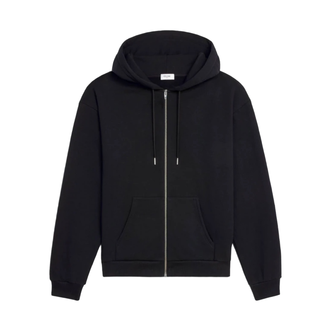 셀린느 코튼 플리스 루즈 후드 집업 셀린느 프린트 블랙(Celine Loose Zipped Hooded Sweatshirt in Cotton Fleece with Celine Print Black) - 2
