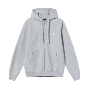 Stussy Overdyed Stock Logo Zip Hoodie Grey Heather