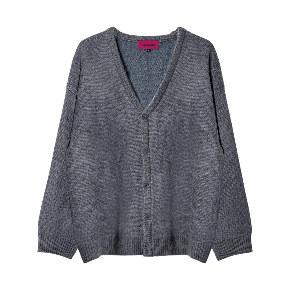 WL244KCD01UGRY MELLOW Check Brushed Cardigan Grey