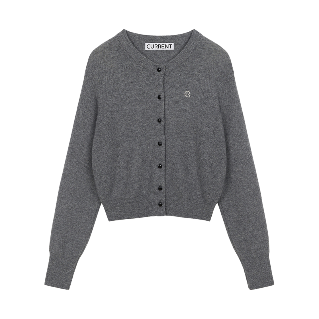 커렌트 울 캐시미어 라운드넥 가디건 차콜(Current Wool Cashmere Round Neck Cardigan Chacol)