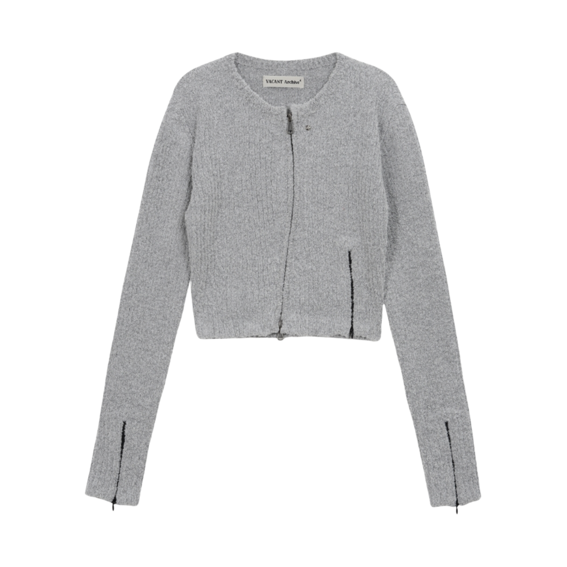 베이컨트 아카이브 네아 니티드 집업 그레이(Vacant Archive Neah Knitted Zip-Up Grey)