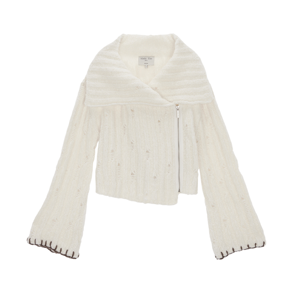 (W) 마뗑킴 투 웨이 니트 가디건 자켓 아이보리((W) Matin Kim Two Way Knit Cardigan Jacket Ivory) - 1