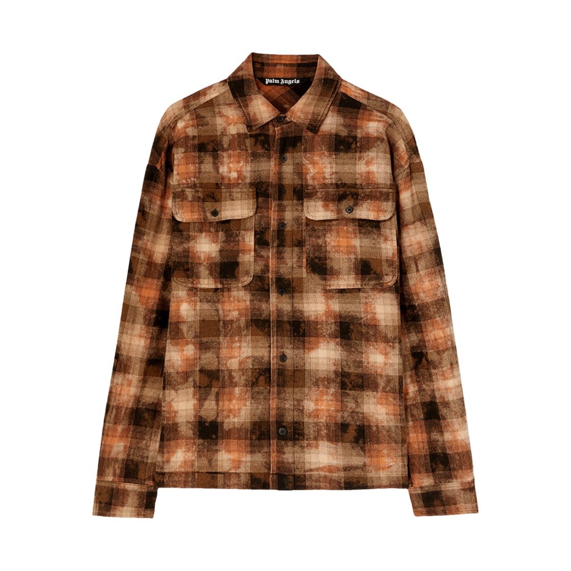 P7SMMC084 PALM ANGELS Bear In Mind Check Shirt Ls Orange