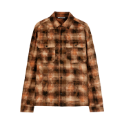 PALM ANGELS Bear In Mind Check Shirt Ls Orange