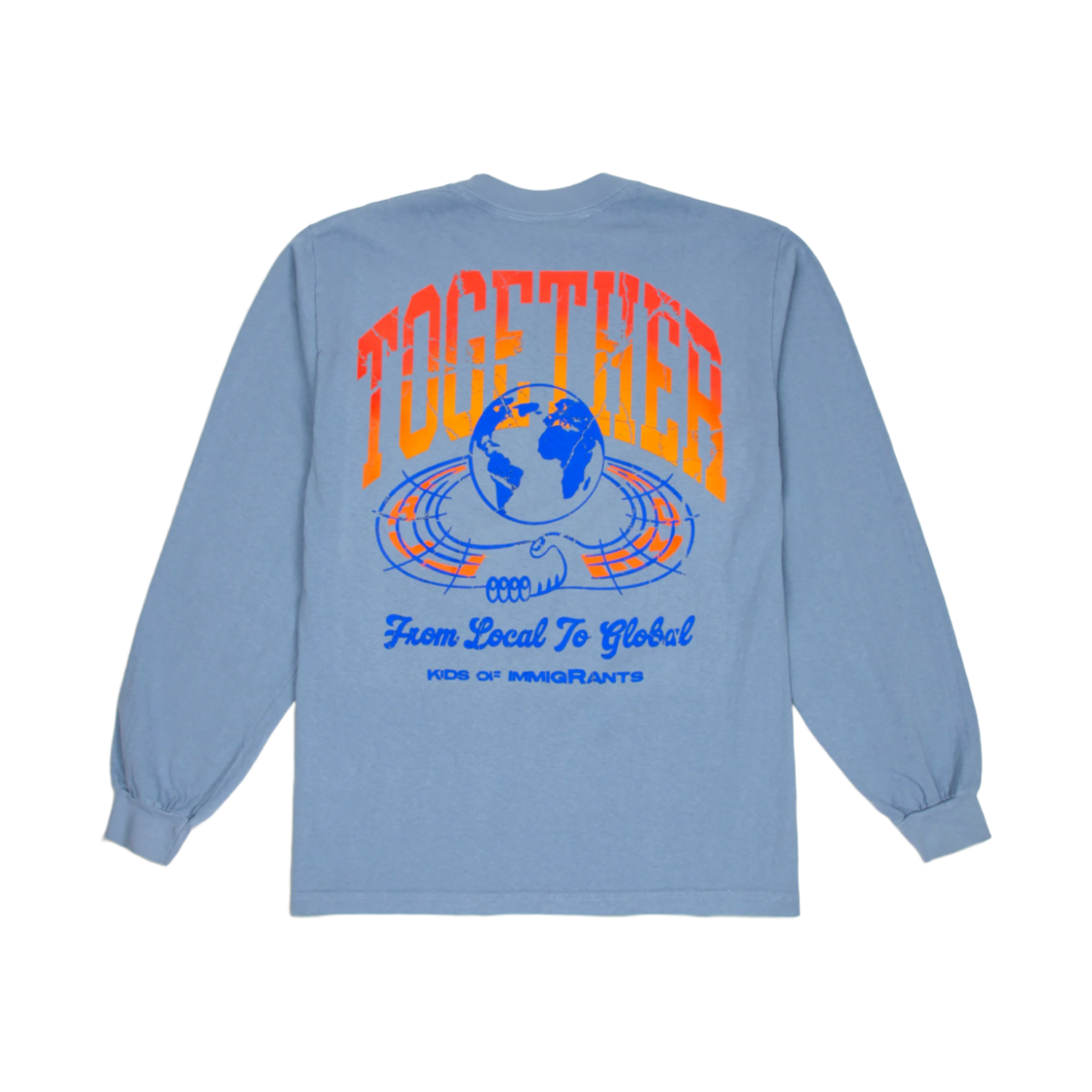 - Kids Of Immigrants Call Home L/S Tee Clear Blue