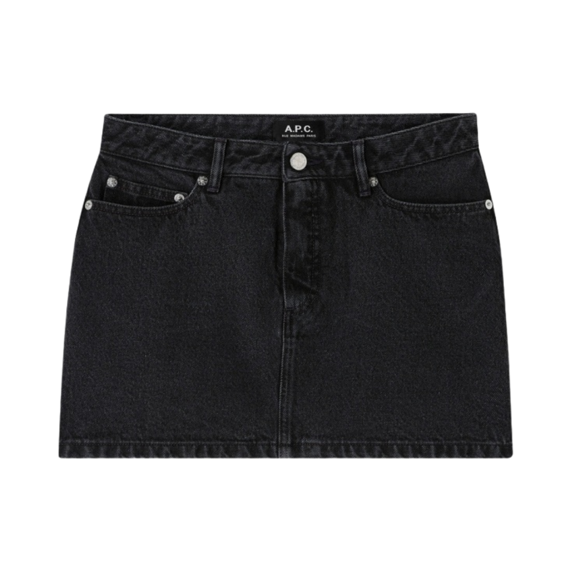 (W) 아페쎄 미니 스커트 스톤워시드 블랙((W) A.P.C. Mini Skirt Stonewashed black)