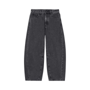 (W) GU Barrel Leg Jean B+EC Dark Gray