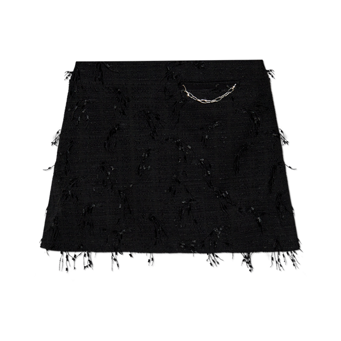 (W) 가니 트위드 부클레 미니 스커트 블랙((W) Ganni Tweed Boucle Mini Skirt Black) - 1