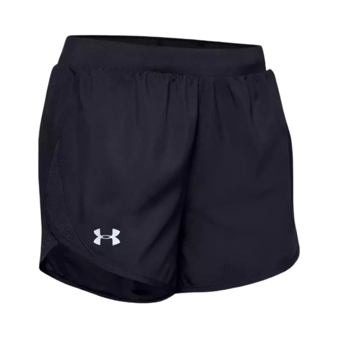 (W) 언더아머 플라이 바이 2 쇼츠 블랙 리플렉티브((W) Under Armour Fly-By 2.0 Shorts Black Reflective)