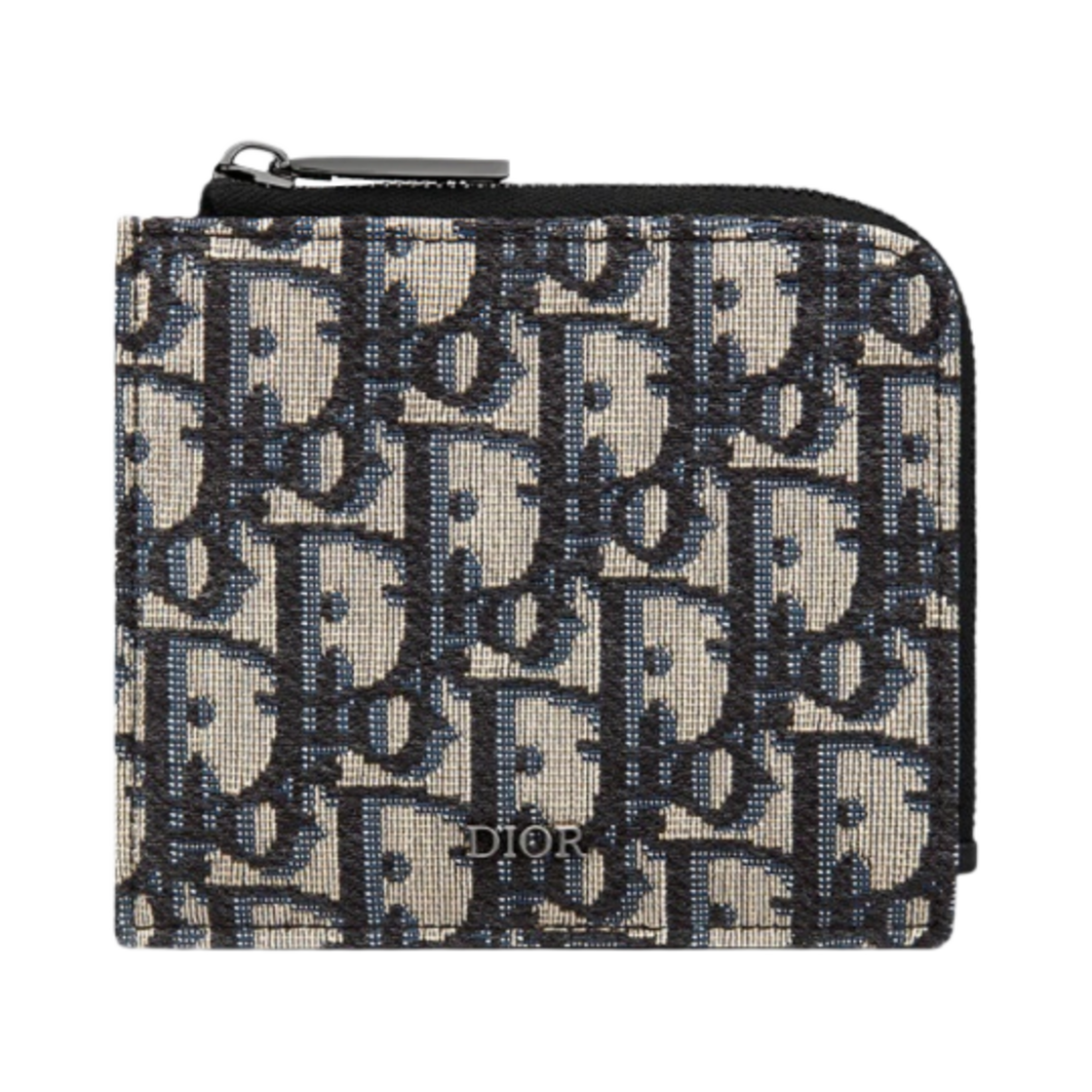 디올 컴팩트 지퍼 지갑 베이지 & 블랙 디올 오블리크 자카드(Dior Compact Zipped Wallet Beige & Black Dior Oblique Jacquard) - 1