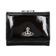 Vivienne Westwood Shiny Patent Small Frame Wallet Black