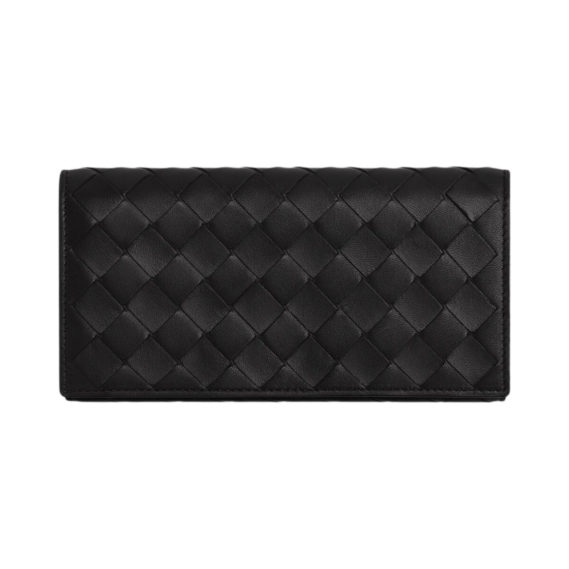 보테가 베네타 인트레치아토 라지 플랩 지갑 블랙(Bottega Veneta Intrecciato Large Flap Wallet Black) - 1