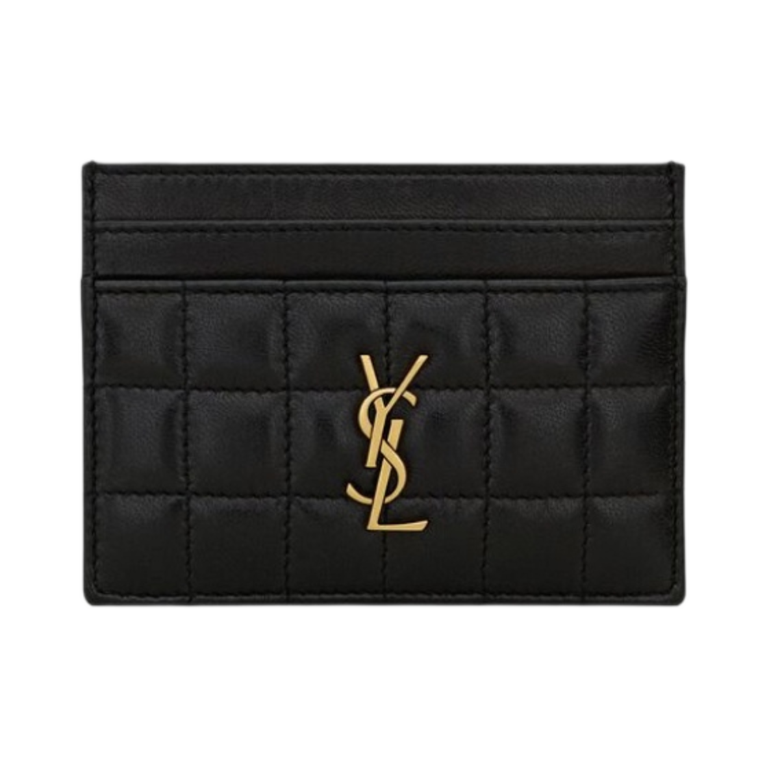 생로랑 램스킨 카산드라 마틀라세 까레 카드 케이스 블랙(Saint Laurent Cassandre Matelasse Carre Card Case in Lambskin Black)