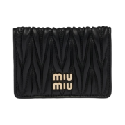 Miu Miu Matelasse Nappa Leather Card Holder Black