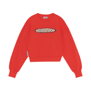 (W) Ganni Artwork Logo Sweatshirt Fiery Red - 22FW