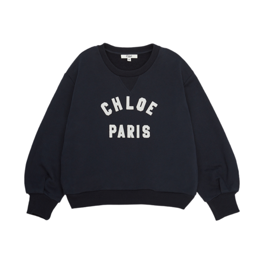 CHC25SB20481859 (Kids) Chloe Logo Sweatshirt Navy Blue
