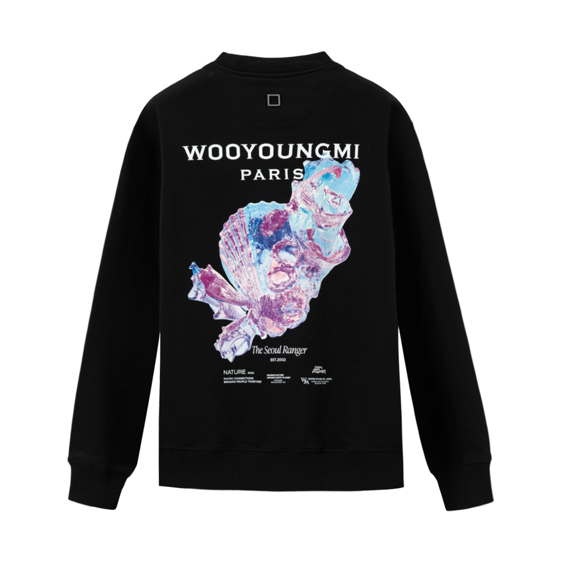 우영미 3D 코랄 백로고 스웨트셔츠 블랙 - 25SS | Wooyoungmi