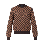 Louis Vuitton Ribbed Damier Crewneck Knit Brown
