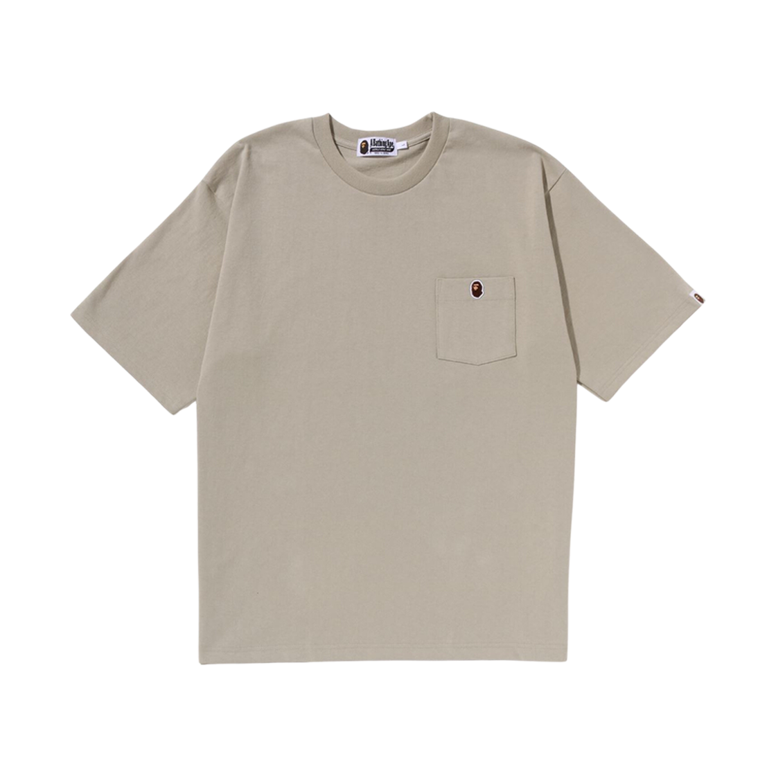 0ZXTEM109016K BAPE Ape Head One Point Relaxed Fit Pocket T-Shirt Beige