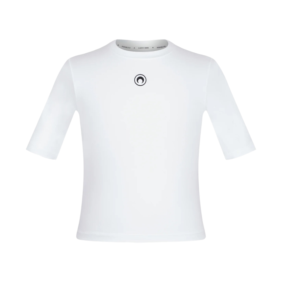 마린 세르 오가닉 코튼 크롭 티셔츠 화이트(Marine Serre Organic Cotton Cropped T-Shirt White) - 1