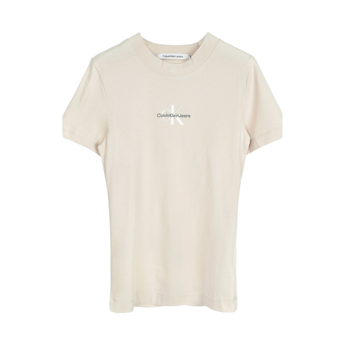 J20J221426ACF (W) Calvin Klein Cotton Monogram T-Shirt Eggshell