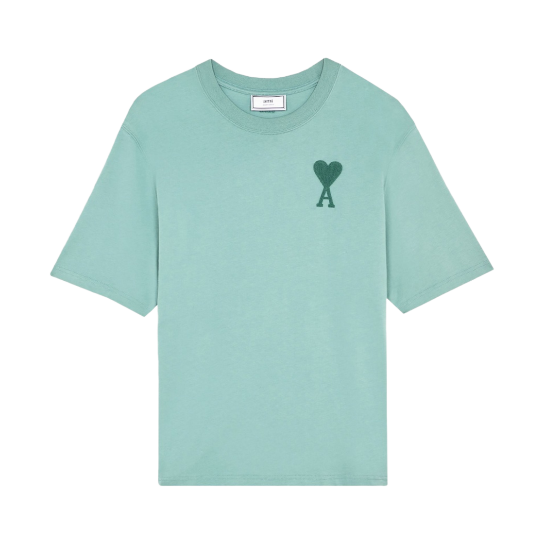 아미 톤온톤 하트 로고 티셔츠 그린 아쿠아(AMI de Coeur Tone-On-Tone T-Shirt Green Aqua) - 1