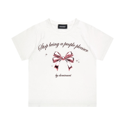 Dominant Ribbon Crop Tee White