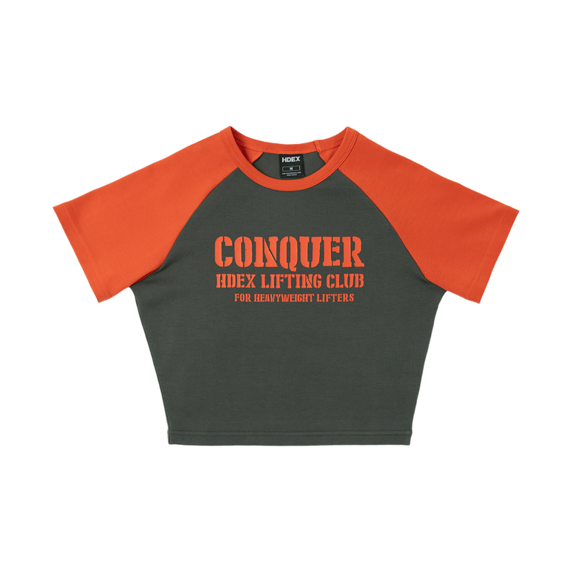 에이치덱스 우먼스 래글런 크롭 숏 슬리브 차콜(HDEX Womens Raglan Crop Short Sleeve Charcoal) - 1