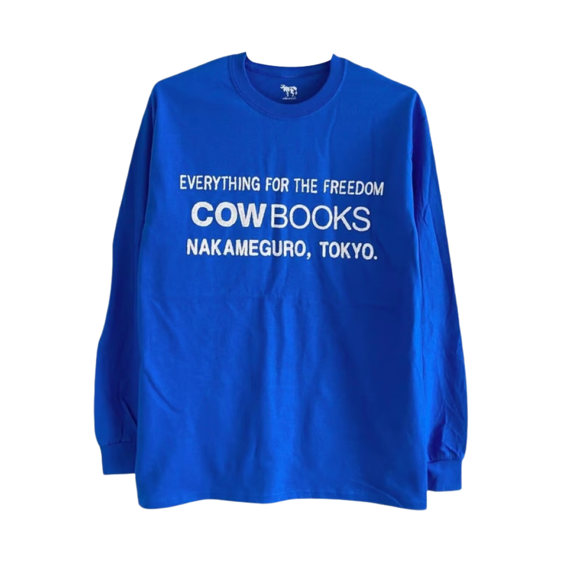 카우북스 북 벤더 롱슬리브 티셔츠 로얄 블루 화이트(Cow Books Book Vendor Long Sleeve T-Shirt Royal Blue White)