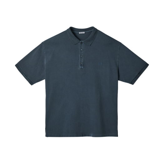 RM25SJTP014BC Recto Oversized Garment Cotton Pique Short Bluish Charcoal