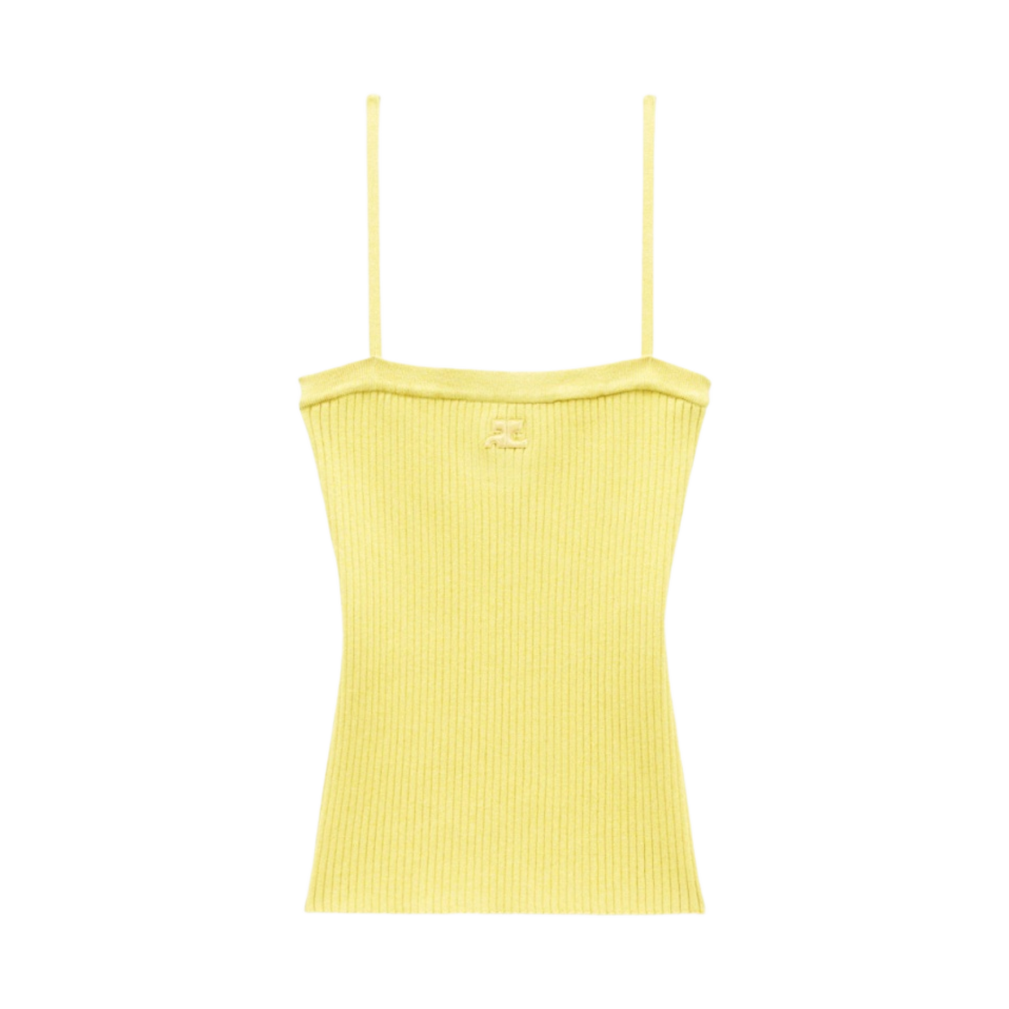 (W) 꾸레쥬 립 탱크탑 페일 옐로우((W) Courreges Rib Tank Top Pale Yellow) - 1