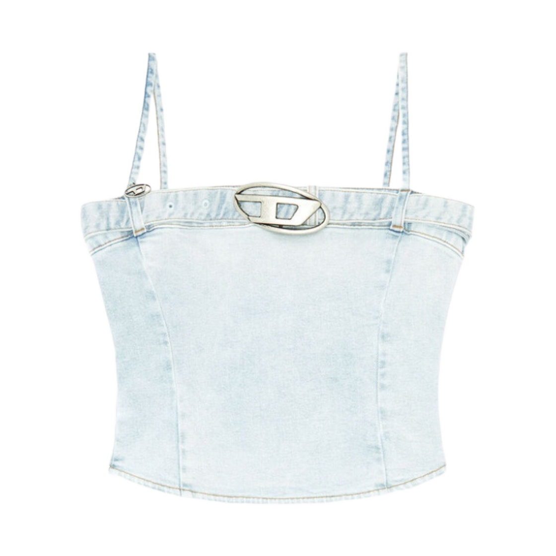 (W) 디젤 De-루시-S 크롭 탑 라이트 블루((W) Diesel De-Lucy-S Cropped Top Light Blue)