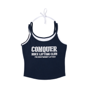 HDEX Womens Double String Halter Tank Top Navy