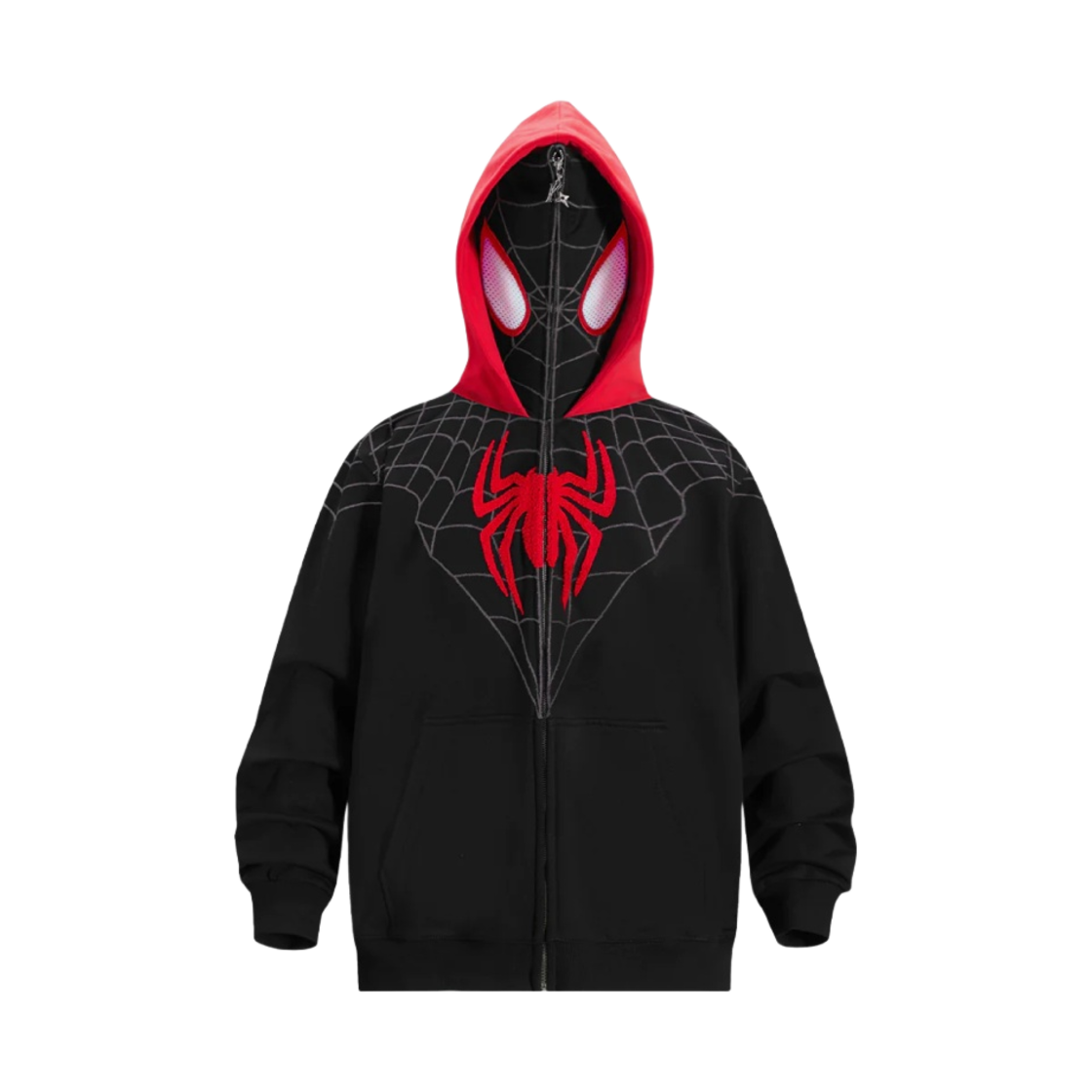 카카지 풀 집 더블 후드 스파이더맨 뉴 유니버스 블랙(Kakazzy Full Zip Double Hoodie Spider Man Into the Spider Verse Black)