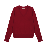 Siyazu SIKN2124 V-neck Single Knit Cherry red