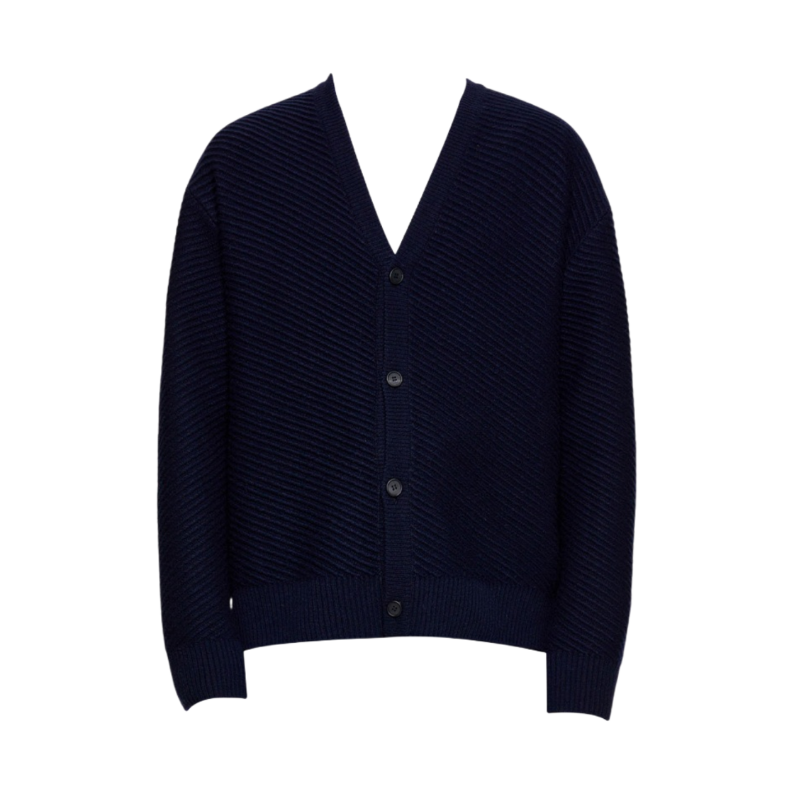 우영미 다이애그널 조직 가디건 네이비 - 23FW(Wooyoungmi Diagonal Fabric Cardigan Navy - 23FW) - 1