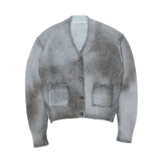 (W) Acne Studios Cardigan Sprayed Finish Anthracite Grey