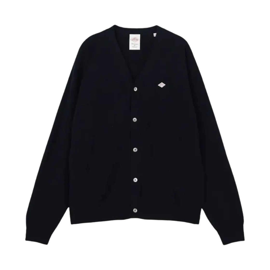 단톤 램스울 브이 넥 니트 가디건 블랙(Danton Lambswool V Neck Knit Cardigan Black)