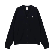 Danton Lambswool V Neck Knit Cardigan Black