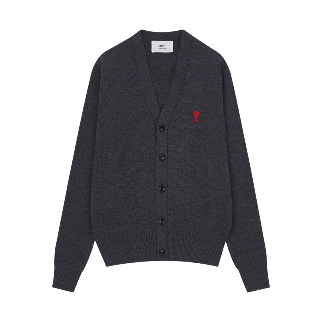 아미 스몰 하트 로고 울 가디건 그리 신(AMI de Coeur Wool Cardigan Gris Chine) - 1