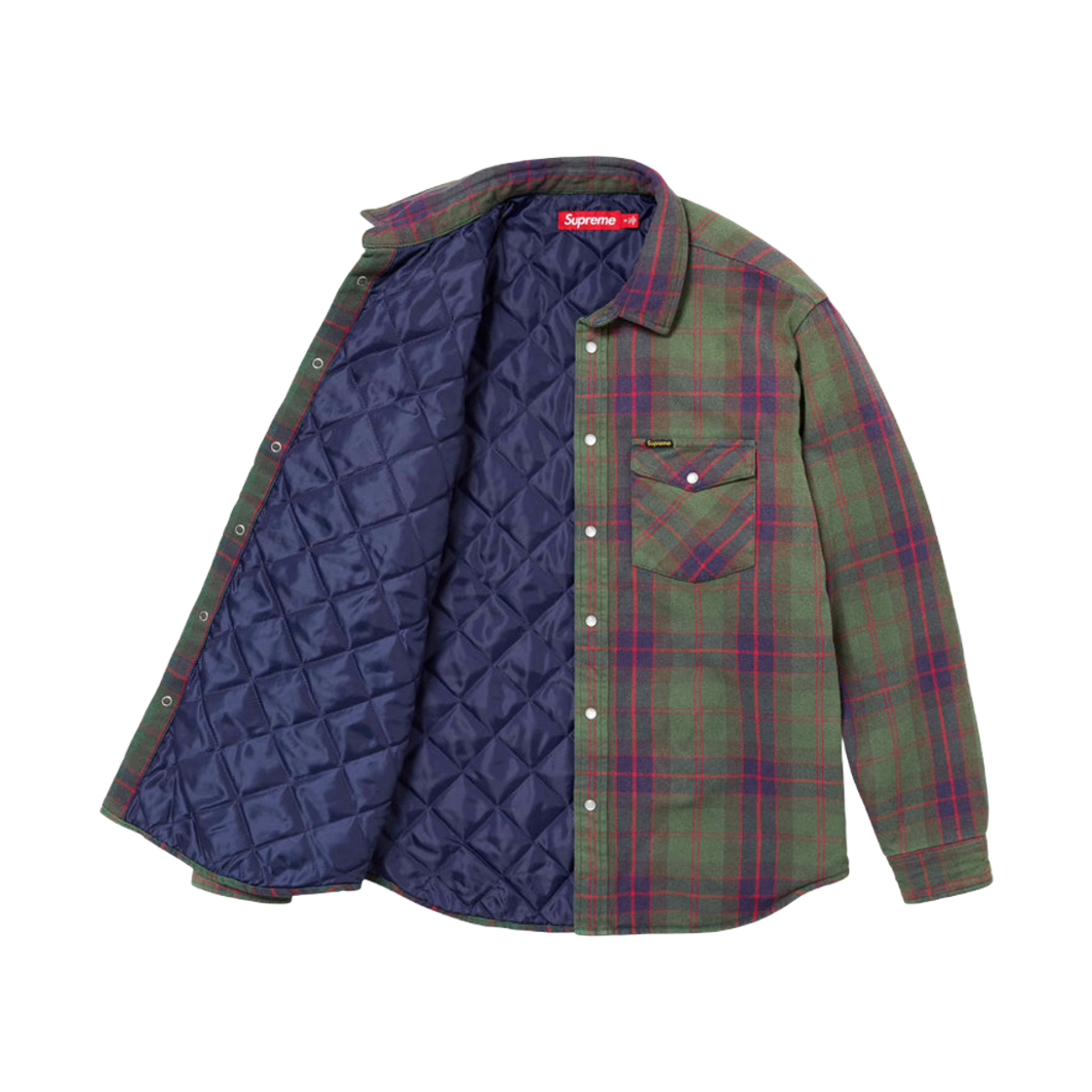 슈프림 퀼티드 플란넬 스냅 셔츠 그린 - 24SS(Supreme Quilted Flannel Snap Shirt Green - 24SS) - 2