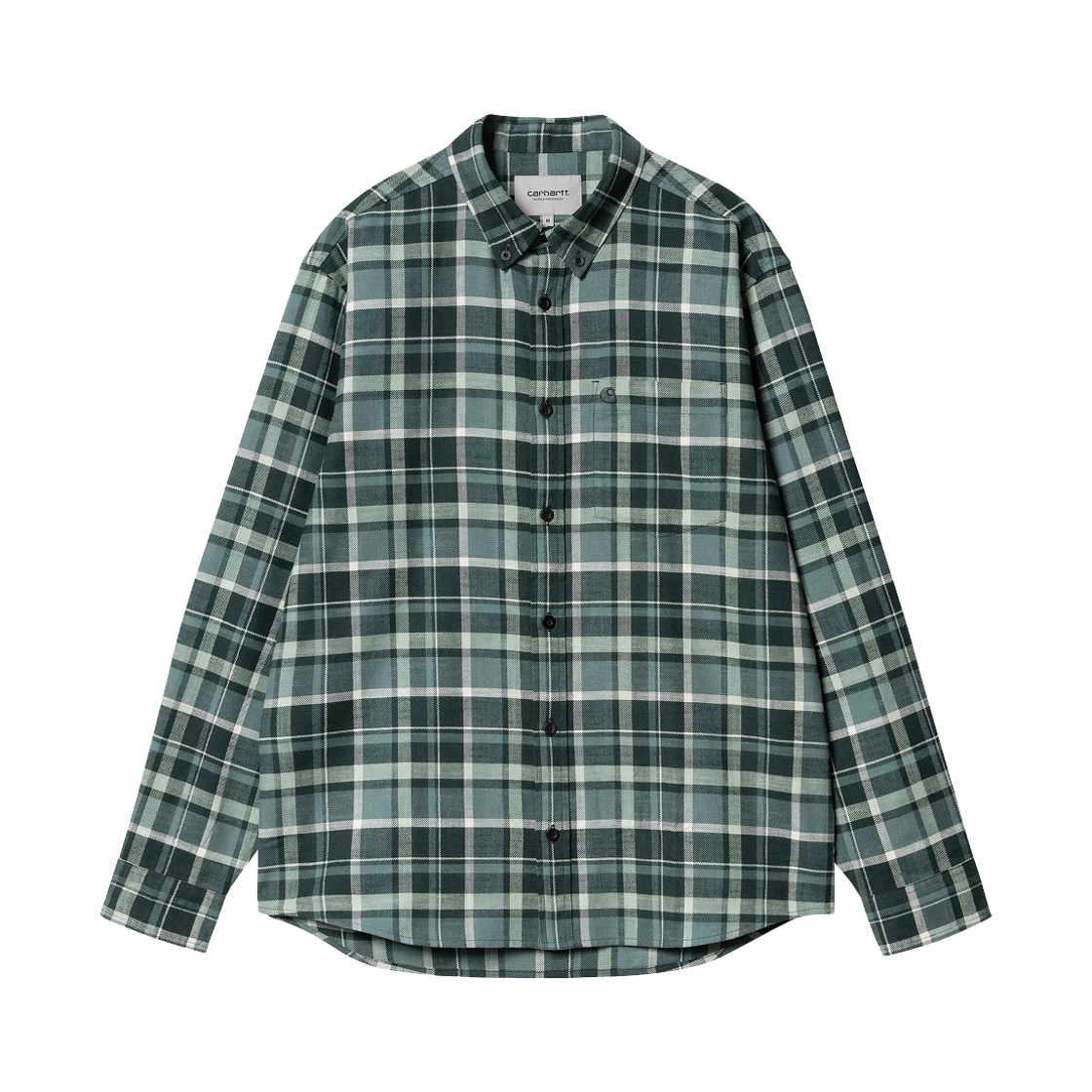 I034382 Carhartt Fendrick Check Shirt Deep Lagoon
